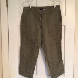 JCREW Capri-length City Fit Linen Cargo Pants